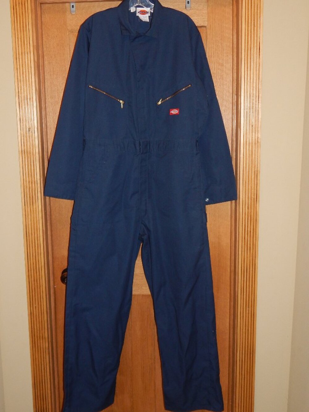 Men's Size 42 Tall Dickies Mechanic Utility Work Coverall Jumpsuit Navy Blue